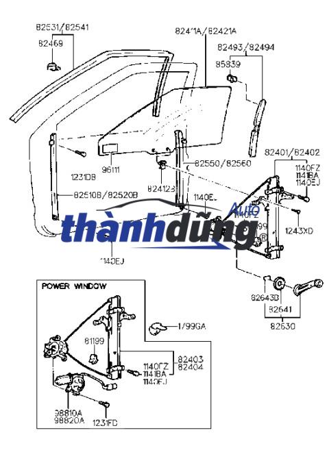 XƯƠNG NÂNG KÍNH XE MITSUBISHI GRANDIS 2010 | MR989947 - Ảnh 5
