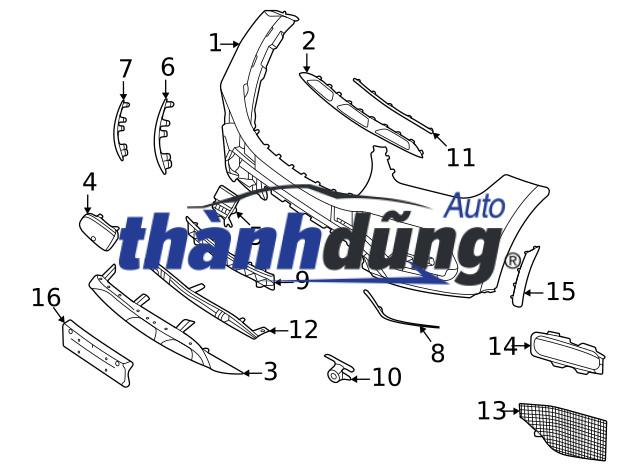 LƯỚI GIÓ CẢN TRƯỚC TOYOTA CAMRY 2.0G | 53102-06820 - Ảnh 4