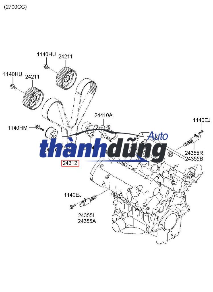 DÂY CUROA CAM MAZDA 323 1.8 1998 | B6S712205 - Ảnh 3