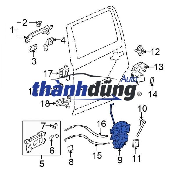 CƠ CẤU NGẬM KHÓA CỬA VOLKSWAGEN TOUAREG 2008 | 95553101606 - Ảnh 5