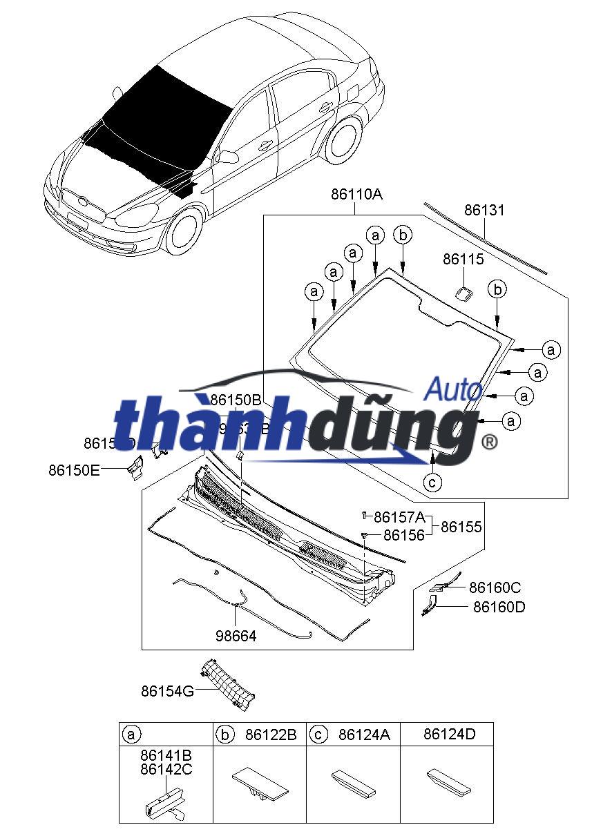 ỐP CHÂN KÍNH CHẮN GIÓ TRƯỚC HYUNDAI ELANTRA 2018 - Ảnh 4