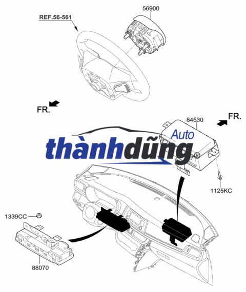TÚI KHÍ TAPLO XE HYUNDAI SANTAFE 2.2 2009 | 845602B001WK - Ảnh 5