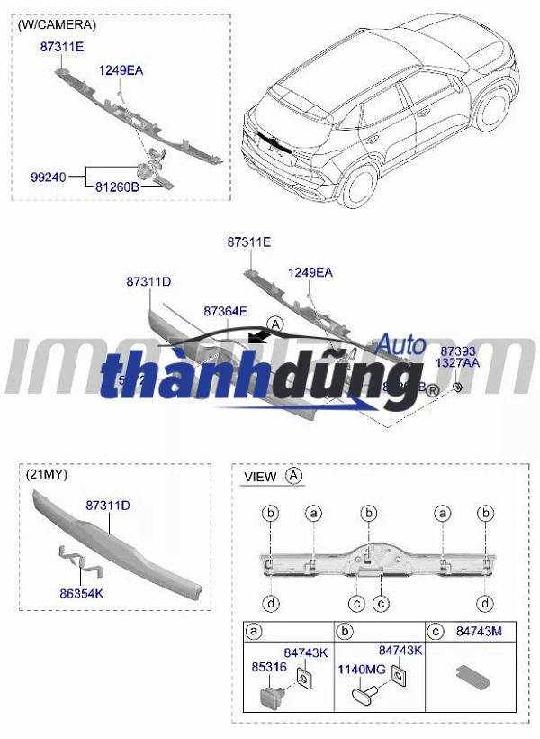 ỐP NHỰA CHE DÈN SOI BIỂN SỐ KIA SELTOS 2021 | 87312Q6100 - Ảnh 4