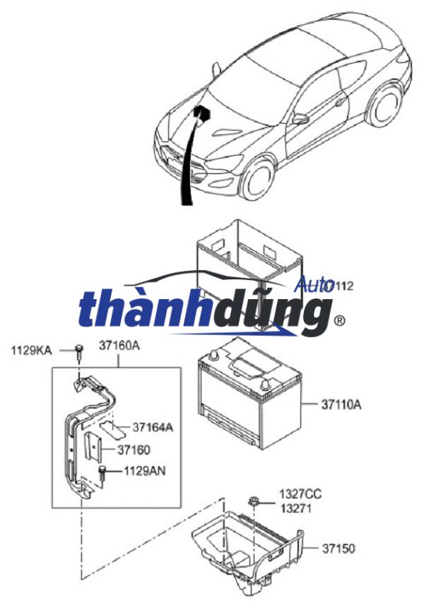 GIÁ ĐỠ BÌNH ẮC QUY XE KIA CERATO 2016 | 37150A7200 - Ảnh 3