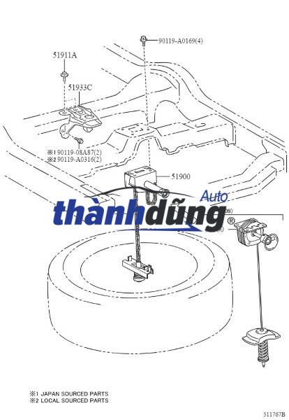 CÁP TREO LỐP DỰ PHÒNG KIA SEDONA 2013-2018 | 628002P100 - Ảnh 4