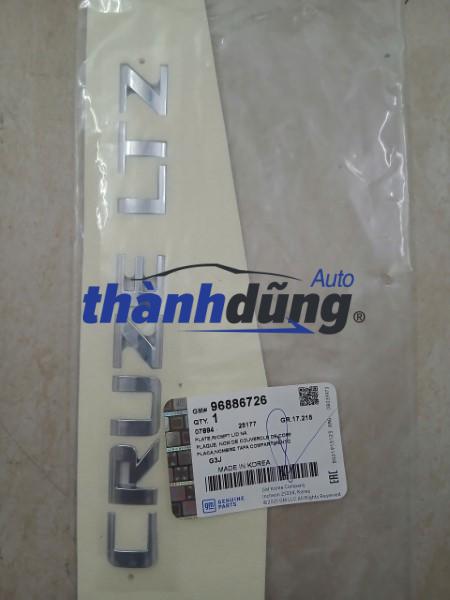 chữ nổi dán cốp sau xe chevrolet cruze | 96886726