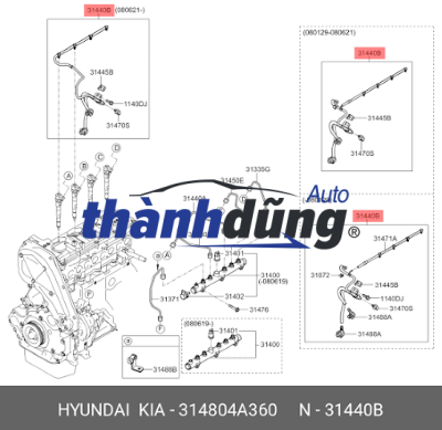 ỐNG HỒI DẦU BƠM CAO ÁP XE KIA SORENTO 2016 | 314804A360 - Ảnh 5